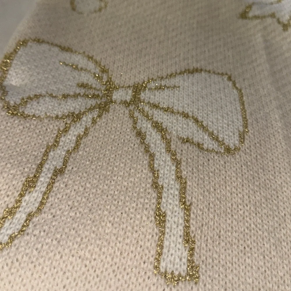 ID Home Christmas gold ribbon/bow Oversized Bows Throw - Christmas Bow Throw 🎀